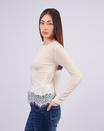 Cream Lace Blouse