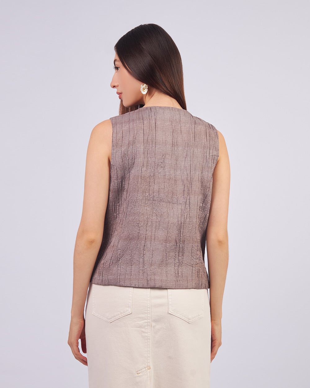 Brown Ribbed Vest