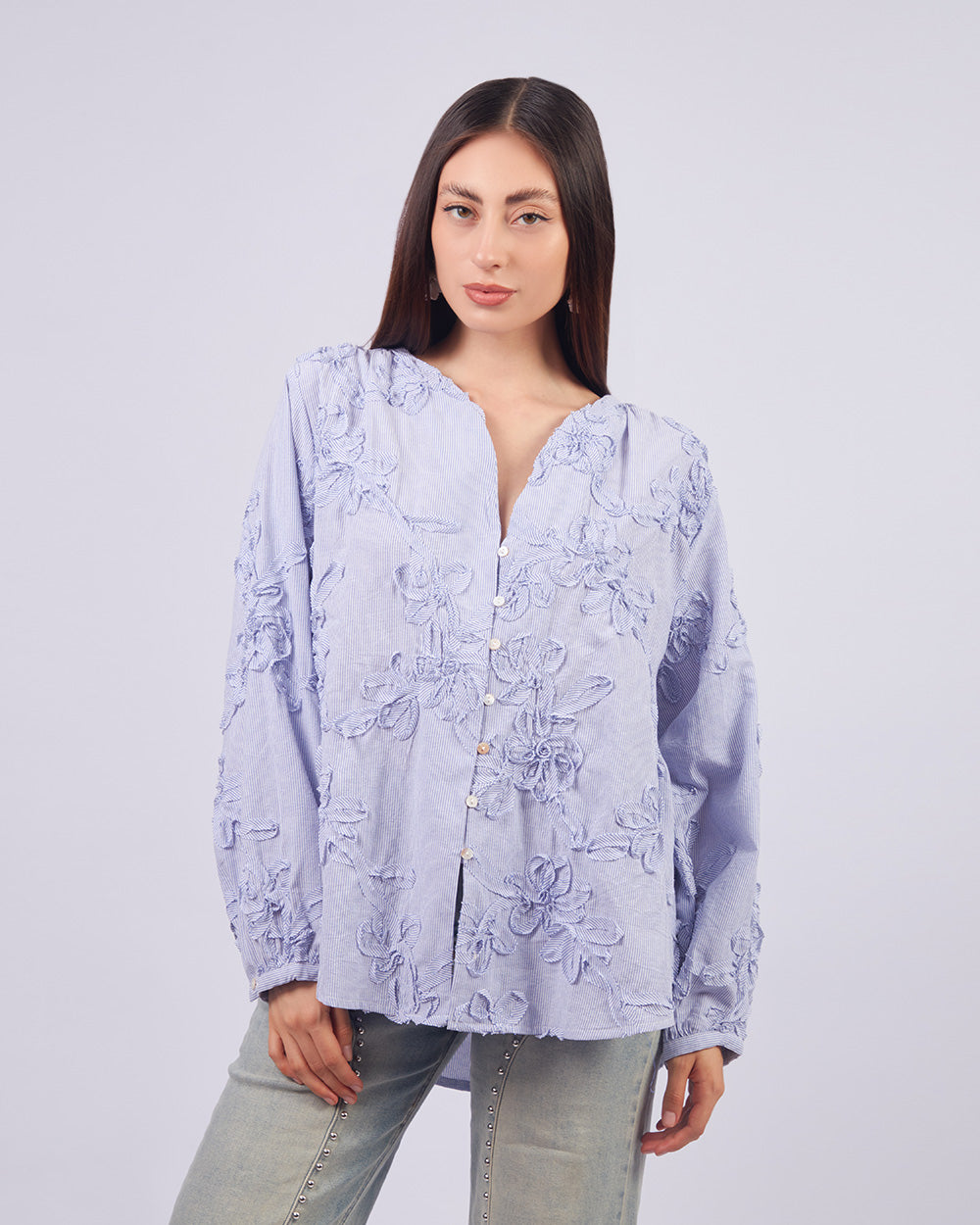 Blue Camellia Blouse