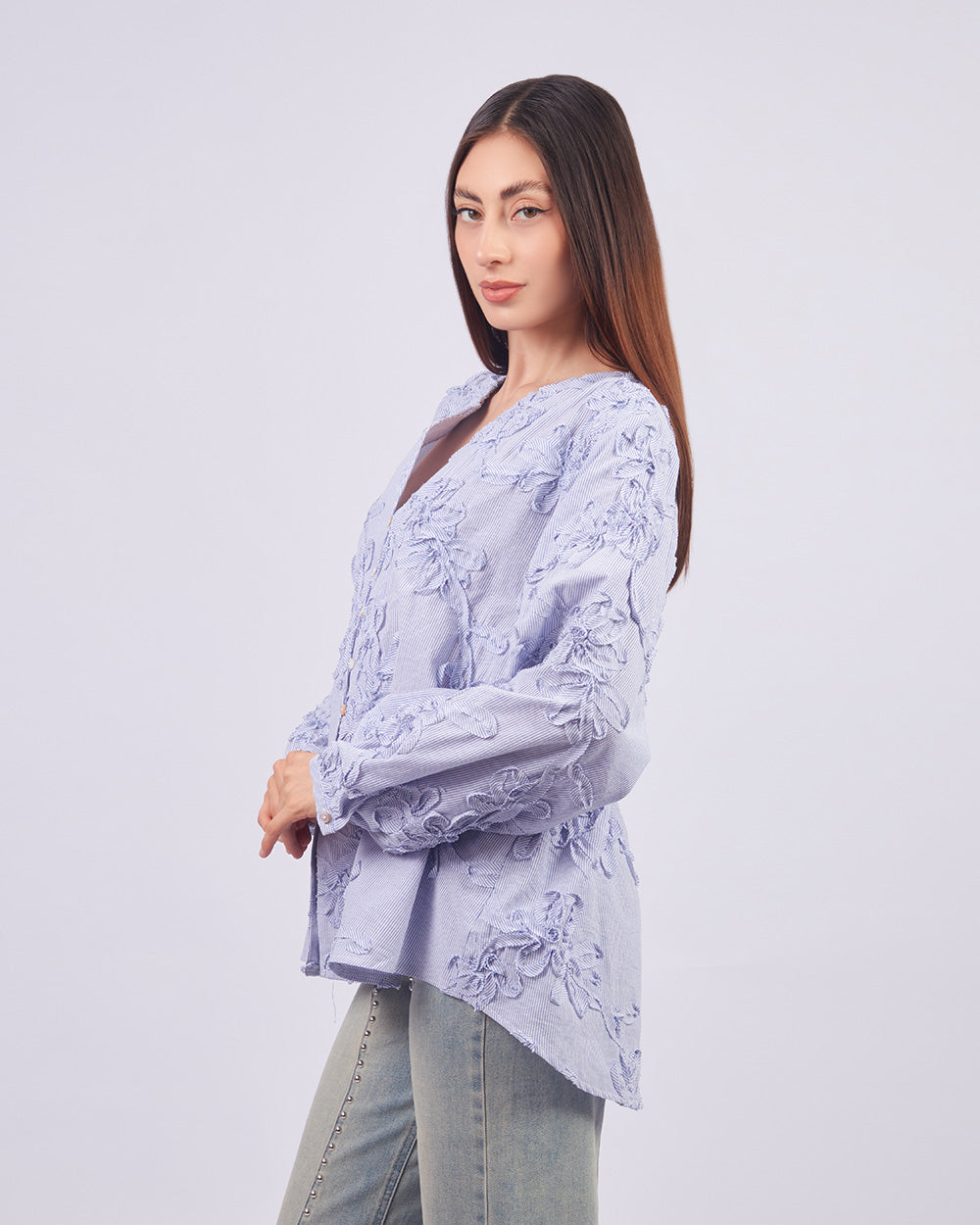 Blue Camellia Blouse