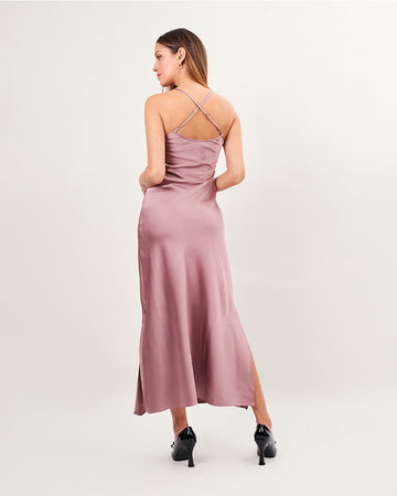Mauve sleeveless long dress