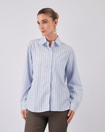 Sparkle Light Blue Striped Shirt