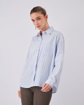 Sparkle Light Blue Striped Shirt