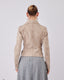 Beige Vegan Leather Crop Jacket