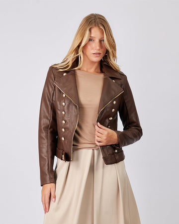 Brown Jacket Gold Buttons