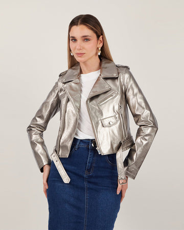 Bronze Foil Crop Jacket
