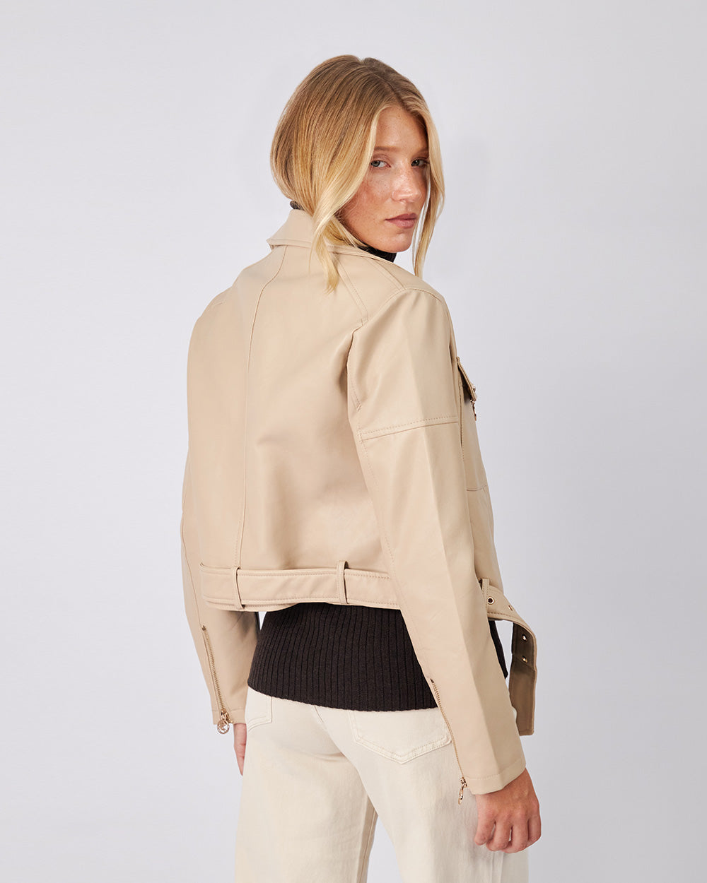 Beige Crop Jacket