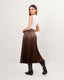 Chocolate pleated skirt