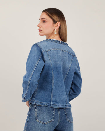 Light Blue Denim Braided Jacket