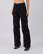 Black Denim Pants With Pearls