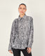 Gray shirt with ruffled sleeves