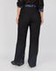 Black Lace Trousers With Blue Appliqués
