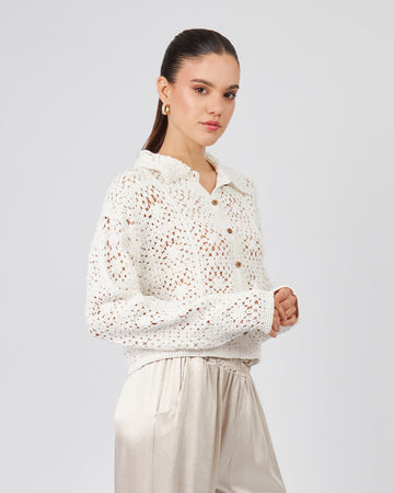 White Knitted Cardigan
