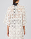 White Knitted Dress V-Neck