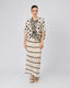 Cream Knitted Cardigan Black Pattern