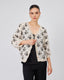 Cream Blouse With Black Pattern