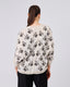 Cream Blouse With Black Pattern