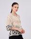 Cream Knitted Cardigan Shirt Collar