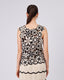 Cream Knitted Top Black Flowers
