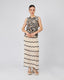 Cream Knitted Top Black Flowers