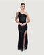 Black sequin long night dress
