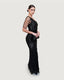 Black sequin long night dress
