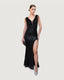 Black sequin long night dress