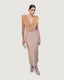 Taupe tulle long dress