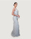Silver feather long night dress