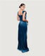 Blue velvet long dress