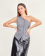Gray one-shoulder vest