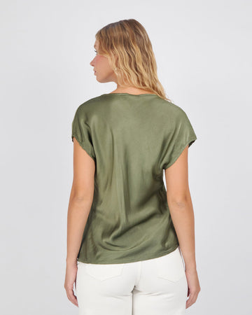 Short-Sleeved Green Blouse