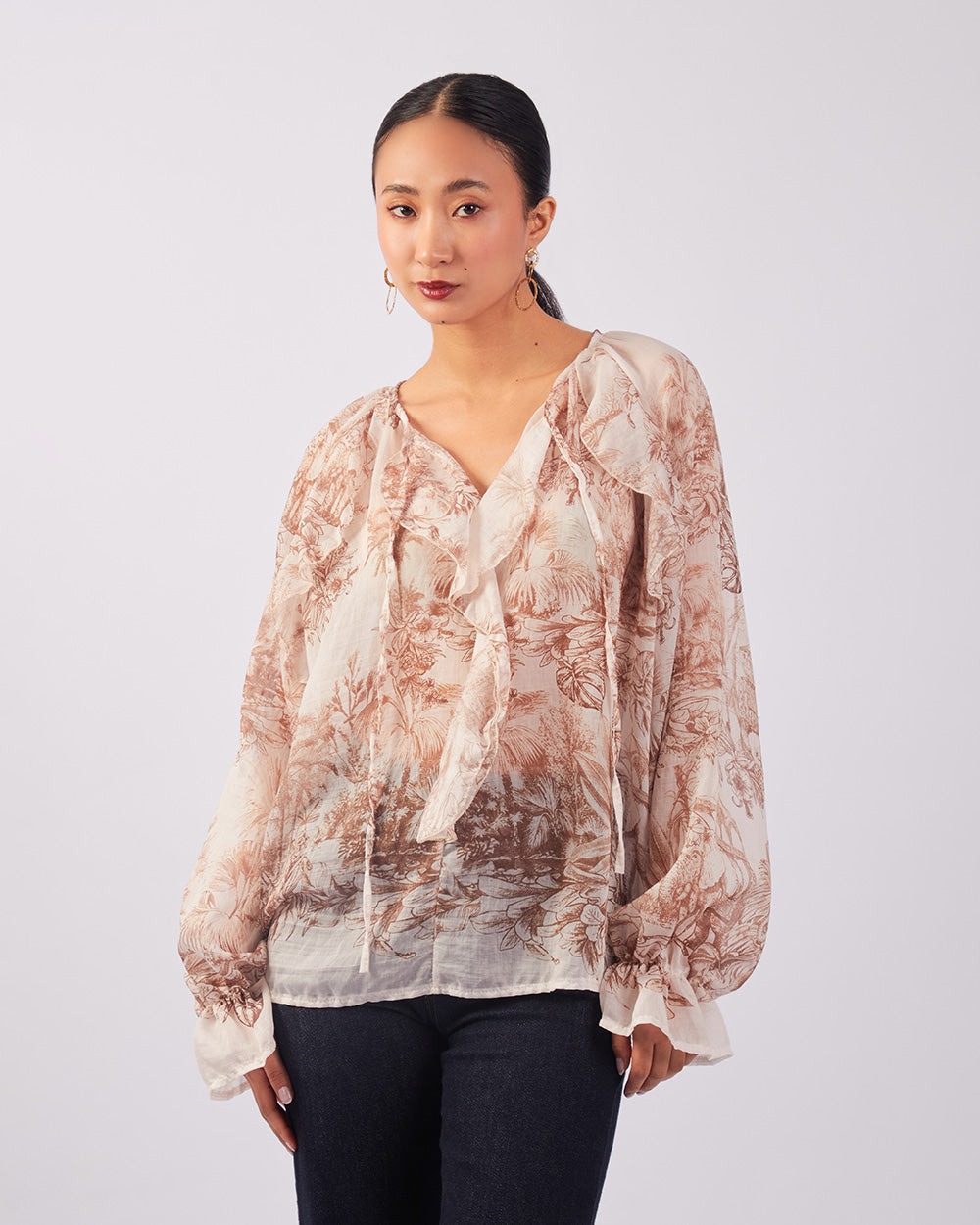 Cream Floral Blouse