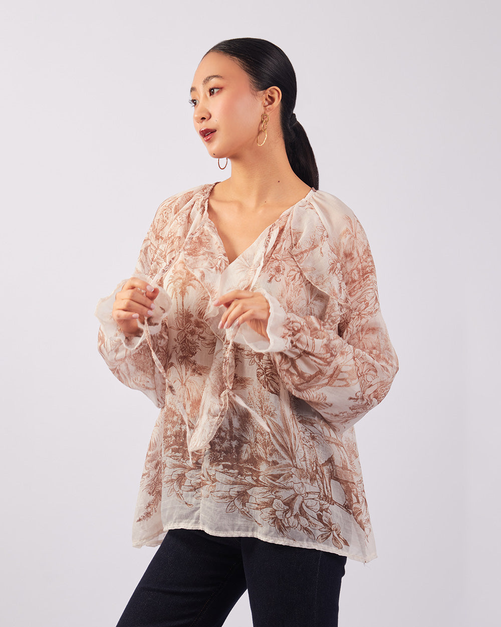 Cream Floral Blouse