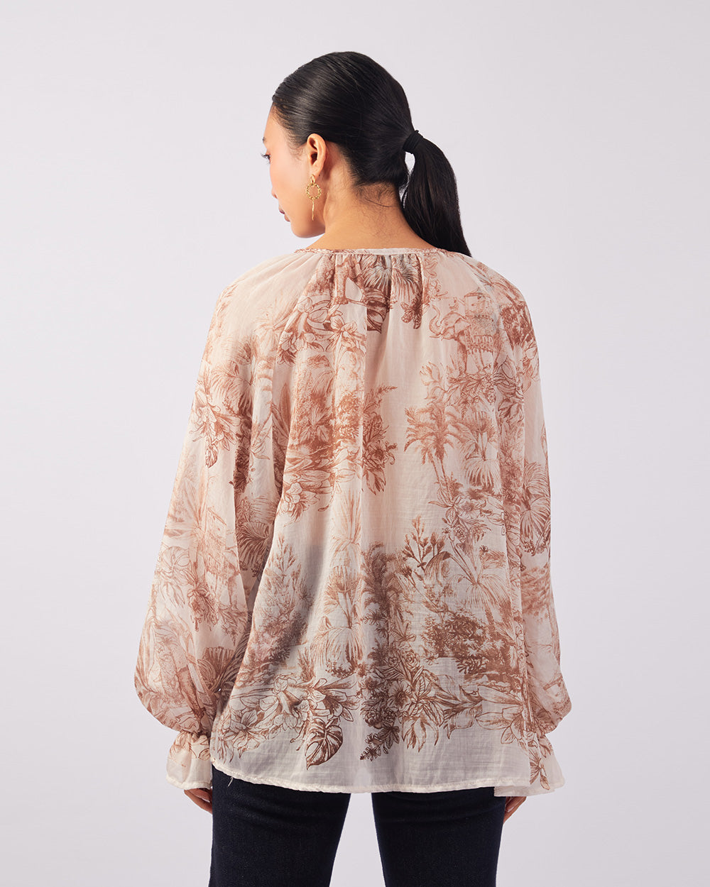 Cream Floral Blouse