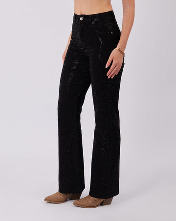 Full Sparkle Black Denim Pants