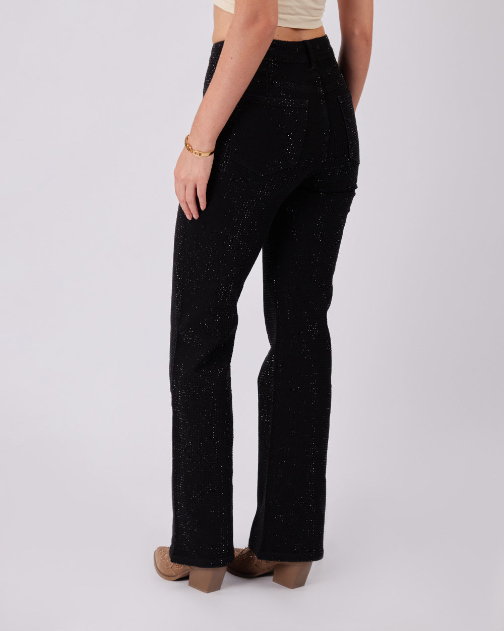 Full Sparkle Black Denim Pants