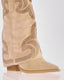 Beige suede cowboy boots