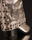 Silver vegan leather boot