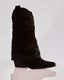 Black suede cowboy boots