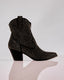 Black suede cowboy boot