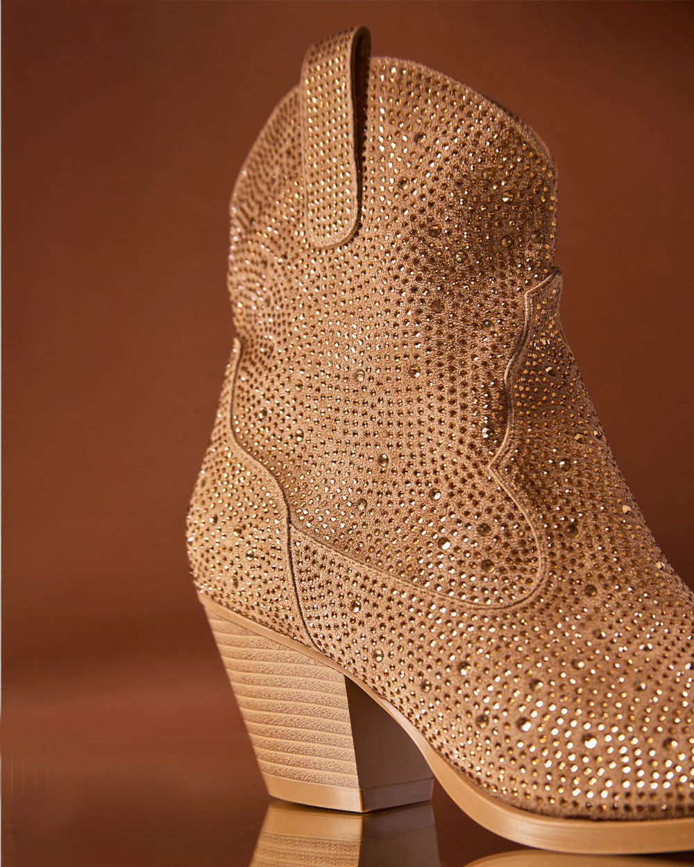 Taupe suede cowboy boot