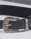 Black Belt Double Silver Buckle