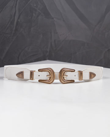 White Belt Double Buckle