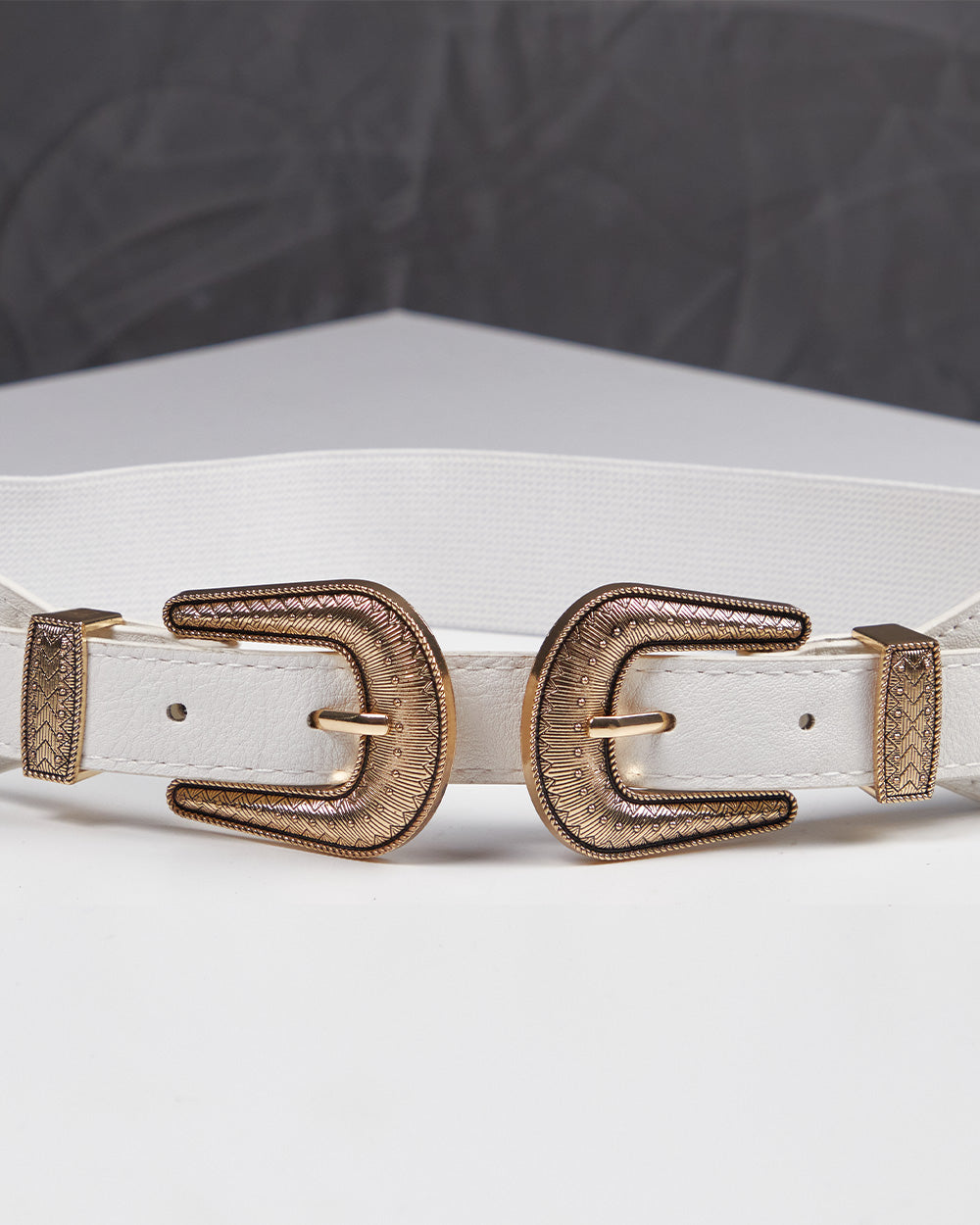 White Belt Double Buckle