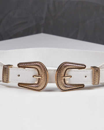 White Belt Double Buckle