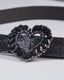 Black Suede Belt Heart Buckle