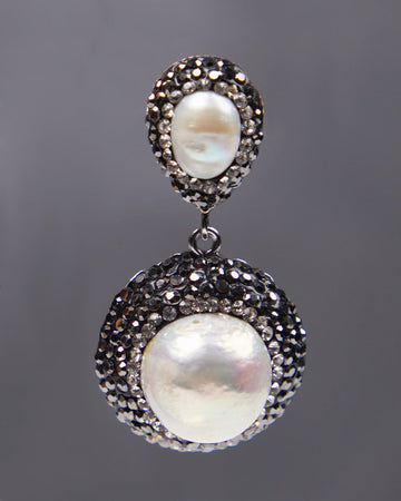 Silver Earrings  Pearls