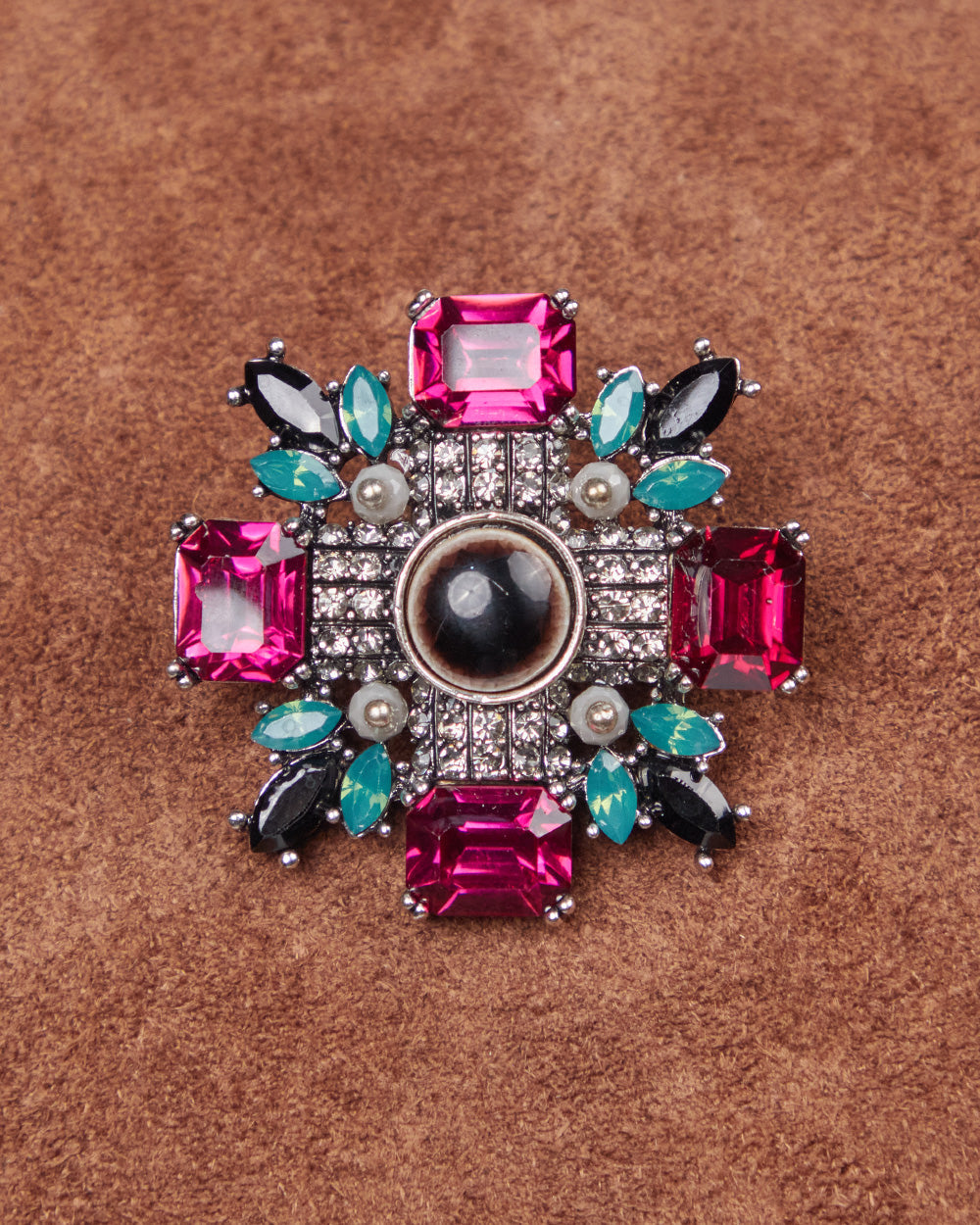 Multi Maltese Cross Brooch