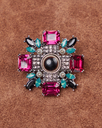 Multi Maltese Cross Brooch